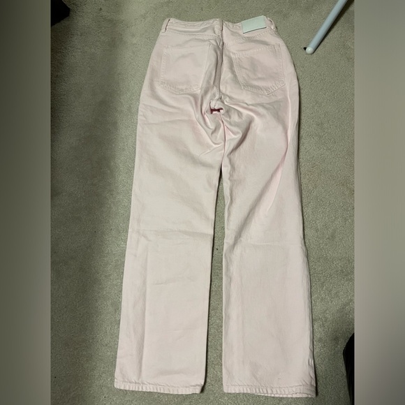 Aritzia x Denim Forum light pink high-waisted wide leg jeans - Picture 7 of 8